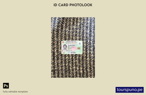 Plantilla FRONTAL lista para imprimir con aspecto fotográfico de identificació 4